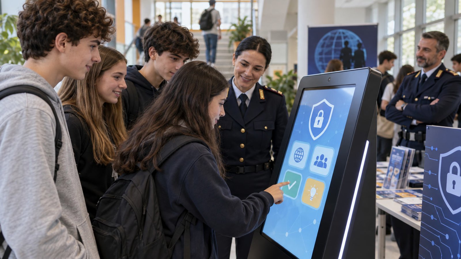 Sicurezza digitale a scuola, la Polizia presenta un totem interattivo per gli studenti