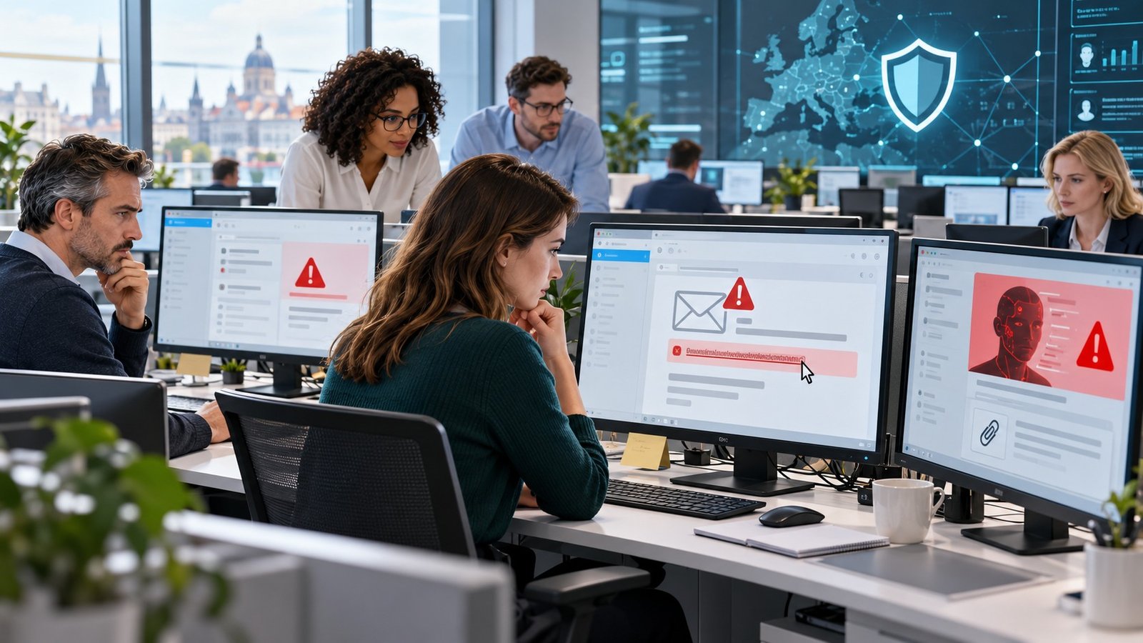 Cyber-rischio sul lavoro, tre dipendenti UE su quattro incontrano contenuti sospetti