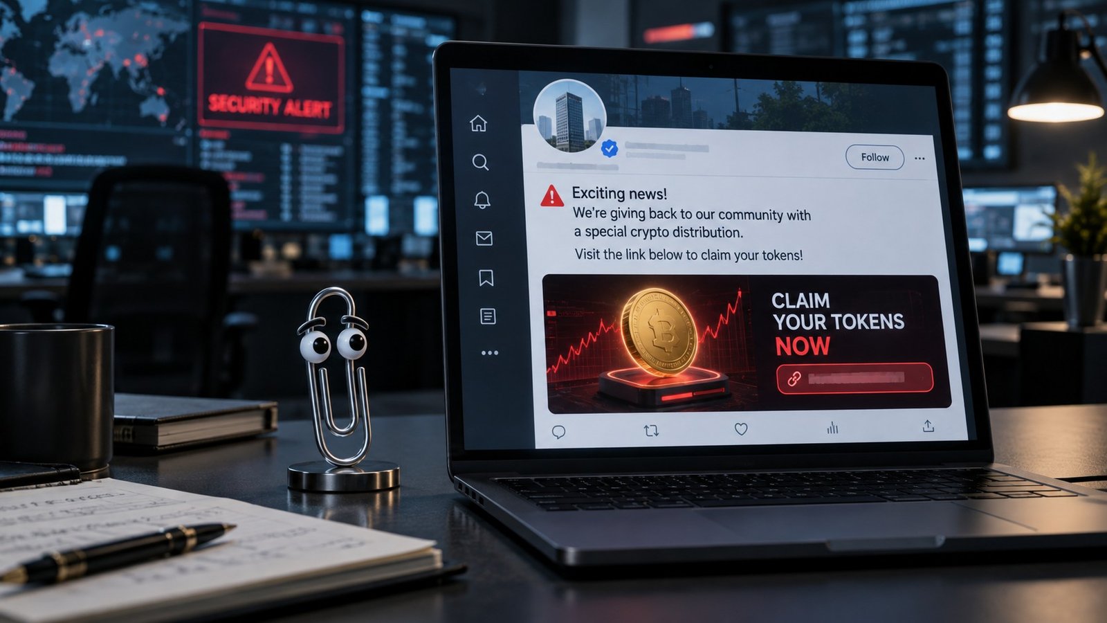 Account Microsoft su X compromesso per promuovere un falso token Clippy